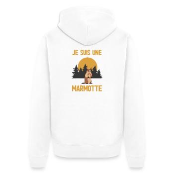 Je suis une marmotte - Veste à capuche bio Premium Unisexe - blanc - Dos - Thijin (182cm)