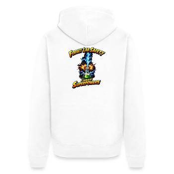 Forgetting lab safety – superpowers - Unisex Premium Organic Zip Hoodie - white - Back - Thijin (182cm)