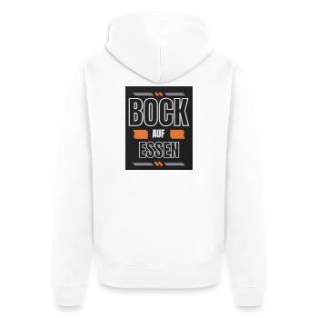 Bock auf Essen - Unisex Premium Bio Zip Hoodie - Weiß - Hinten - Thijin (182cm)