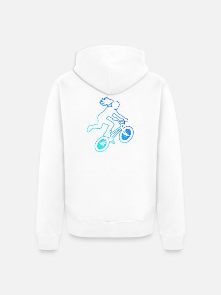 BMX-Racing Geschenkidee für die Freestyle-Fahrerin - Unisex Premium Bio Zip Hoodie - Weiß