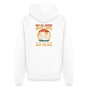 Funny Raccoon Dad Came Back With Milk Trash Panda - Unisex Premium Bio Zip Hoodie - Weiß - Hinten - Thijin (182cm)