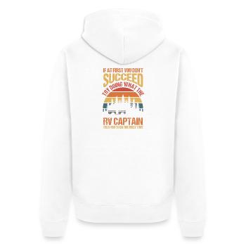 Camping Bonfire Camp Life Forest Camper - Unisex Premium Bio Zip Hoodie - Weiß - Hinten - Thijin (182cm)