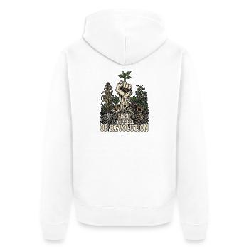 Plant The Revolution - Unisex Premium Organic Zip Hoodie - white - Back - Thijin (182cm)