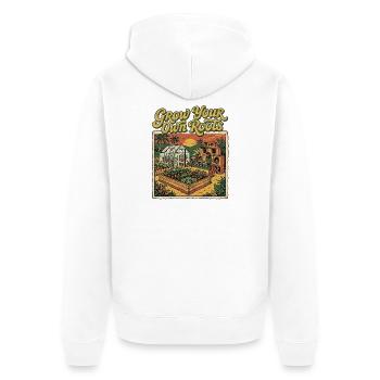 Grow Your Roots - Unisex Premium Organic Zip Hoodie - white - Back - Thijin (182cm)