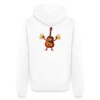 Guitare avec deux bières - Veste à capuche bio Premium Unisexe - blanc - Dos - Thijin (182cm)