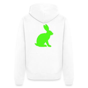 Kaninchen Silhouette Hase - Unisex Premium Bio Zip Hoodie - Weiß - Hinten - Thijin (182cm)