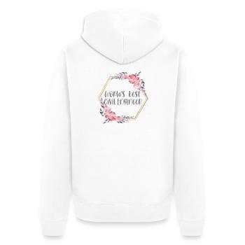 World's Best Civil Engineer – Thank You Gift - Unisex Premium Organic Zip Hoodie - white - Back - Thijin (182cm)