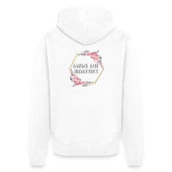Meilleur comptable du monde – Cadeau de remerciement - Veste à capuche bio Premium Unisexe - blanc - Dos - Thijin (182cm)
