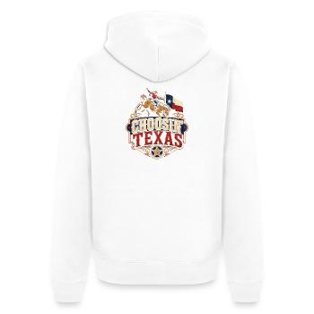 Choosin' Texas Cowboy Logo - Unisex Premium Bio Zip Hoodie - Weiß - Hinten - Thijin (182cm)