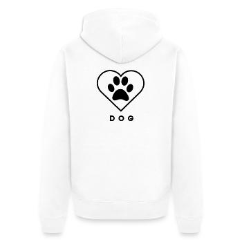 Dog Love Line  Art  - Unisex Premium Bio Zip Hoodie - Weiß - Hinten - Thijin (182cm)