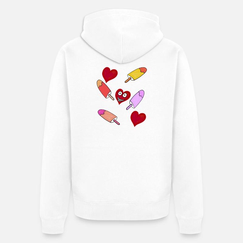 Eis Eiskrem Eiscreme Kinder - Unisex Premium Bio Zip Hoodie - Weiß