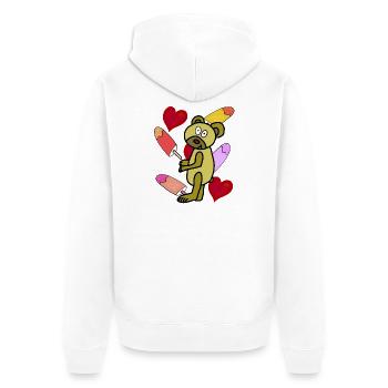Eis Bär Bären Eiskrem Sommer Kinder Teddy - Unisex Premium Organic Zip Hoodie - white - Back - Thijin (182cm)