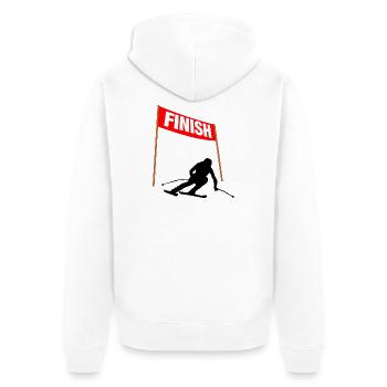 Ski Finish speed - Unisex Premium Organic Zip Hoodie - white - Back - Thijin (182cm)