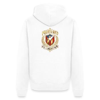Puerto Rico Stolz Schild Wappen - Unisex Premium Bio Zip Hoodie - Weiß - Hinten - Thijin (182cm)