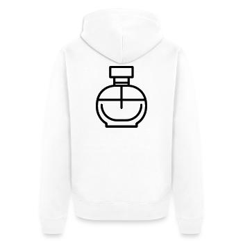 Parfümflasche - Unisex Premium Bio Zip Hoodie - Weiß - Hinten - Thijin (182cm)