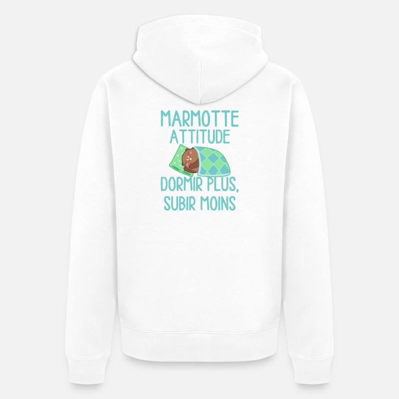 Marmotte Attitude Dormir Plus - Veste à capuche bio Premium Unisexe - blanc