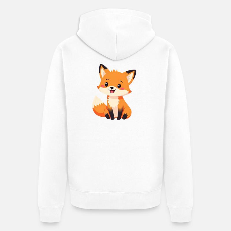 Fuchs - Unisex Premium Bio Zip Hoodie - Weiß
