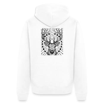 Phases de lune du cerf rouge Bois de cerf Astronomie - Veste à capuche bio Premium Unisexe - blanc - Dos - Thijin (182cm)