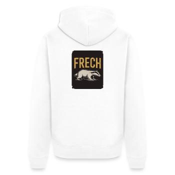  Frech Lustiger Dachs Spruch Frecher Dachs Tier - Unisex Premium Bio Zip Hoodie - Weiß - Hinten - Thijin (182cm)