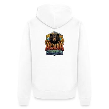 Bär im Acadia National Park Herbst - Unisex Premium Bio Zip Hoodie - Weiß - Hinten - Thijin (182cm)