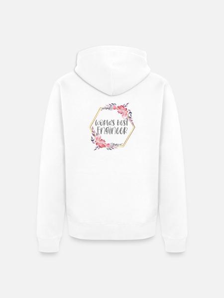 Best Engineer – Ingenieurin Geschenk - Unisex Premium Bio Zip Hoodie - Weiß