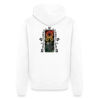 Reggae Sound System Glow - Unisex Premium Bio Zip Hoodie - Weiß - Hinten - Thijin (182cm)