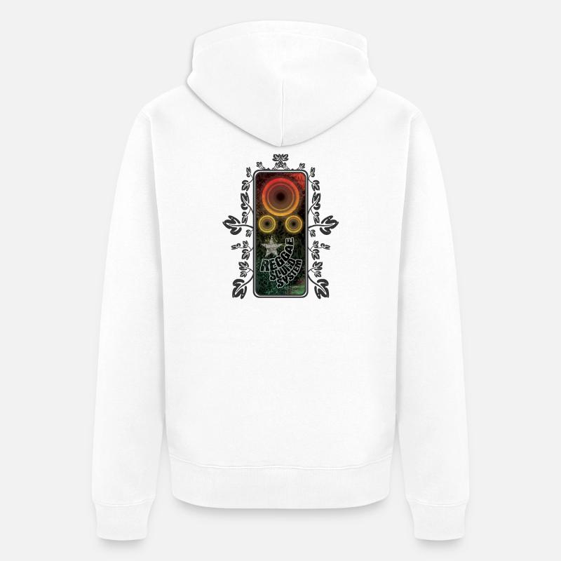 Brillance du système de son reggae - Veste à capuche bio Premium Unisexe - blanc