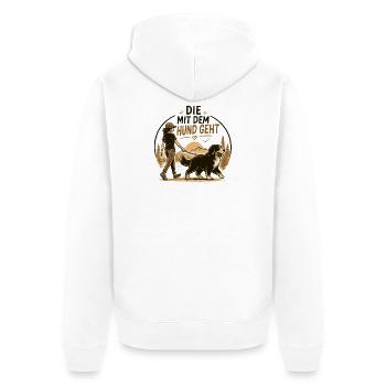 Berner Sennenhund Spruch Hundehalterin Humor - Unisex Premium Bio Zip Hoodie - Weiß - Hinten - Thijin (182cm)