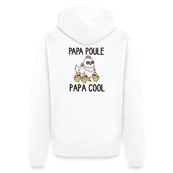 Papa Poule Cool et Poussins Stylés - Veste à capuche bio Premium Unisexe - blanc - Dos - Thijin (182cm)