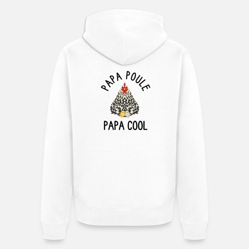 Daddy Hen Cool Daddy - Unisex Premium Bio Zip Hoodie - Weiß