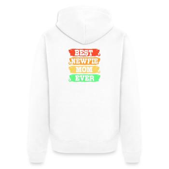 Newfoundland Mom Mom Mom Mom - Unisex Premium Organic Zip Hoodie - white - Back - Thijin (182cm)