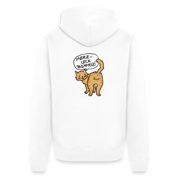 Leck Bömmelz!  - Unisex Premium Bio Zip Hoodie - Weiß - Hinten - Thijin (182cm)