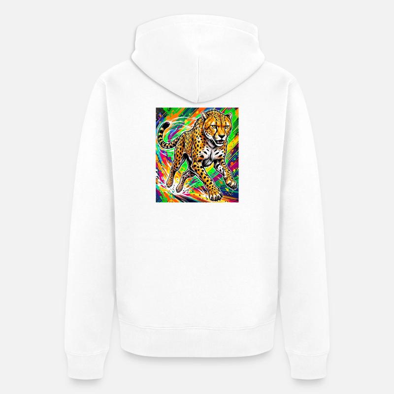 guépard - Veste à capuche bio Premium Unisexe - blanc