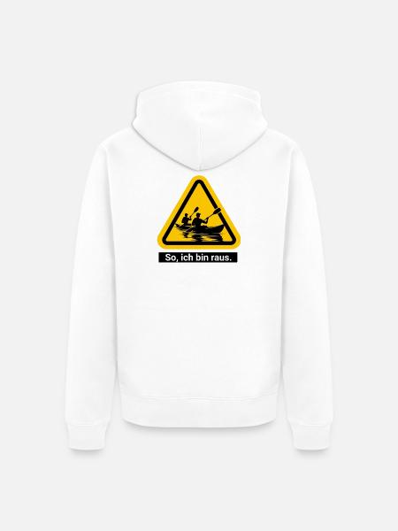 So, ich bin raus Kanufahrer - Unisex Premium Bio Zip Hoodie - Weiß