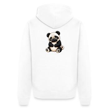Süßer Panda Cartoon Treu Liebevoll Tierschutz - Unisex Premium Bio Zip Hoodie - Weiß - Hinten - Thijin (182cm)