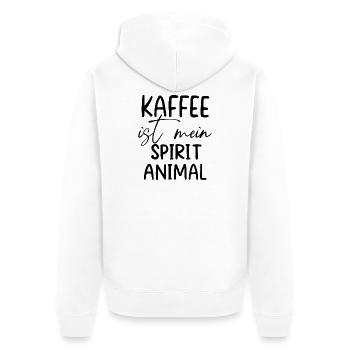 Kaffee ist mein Spirit Animal Morgenmuffel - Unisex Premium Bio Zip Hoodie - Weiß - Hinten - Thijin (182cm)