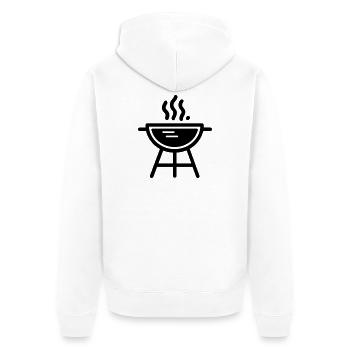 Grillen - Unisex Premium Bio Zip Hoodie - Weiß - Hinten - Thijin (182cm)