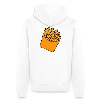Pommes Fries Illustration - Unisex Premium Bio Zip Hoodie - Weiß - Hinten - Thijin (182cm)
