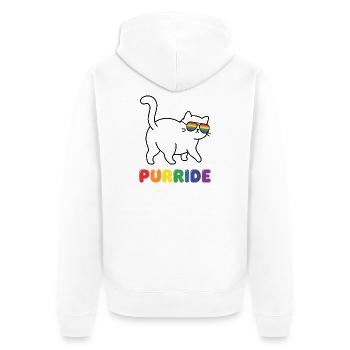 Pride Month LGBTQ – Purride - Unisex Premium Bio Zip Hoodie - Weiß - Hinten - Thijin (182cm)