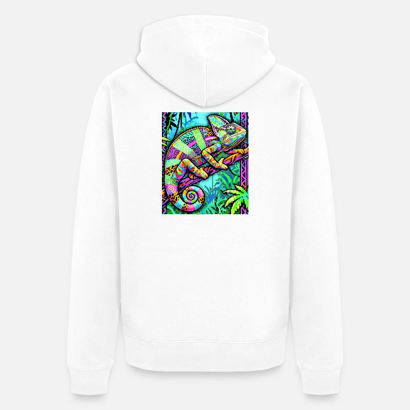 caméléon - Veste à capuche bio Premium Unisexe - blanc