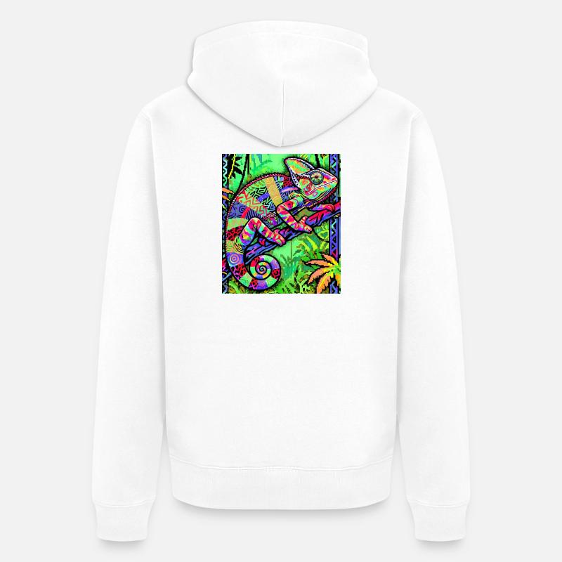 caméléon - Veste à capuche bio Premium Unisexe - blanc