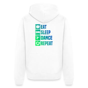 Geschenkidee für einen Breakdancer mit Streetdance - Unisex Premium Bio Zip Hoodie - Weiß - Hinten - Thijin (182cm)