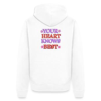 Ton cœur sait mieux - Veste à capuche bio Premium Unisexe - blanc - Dos - Thijin (182cm)