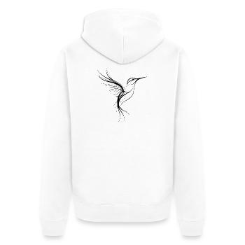 Spiritual Hummingbird Line Art - Unisex Premium Organic Zip Hoodie - white - Back - Thijin (182cm)