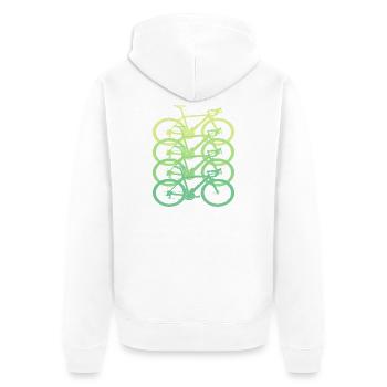 Bunte Fahrräder Fahrrad Retro - Unisex Premium Bio Zip Hoodie - Weiß - Hinten - Thijin (182cm)