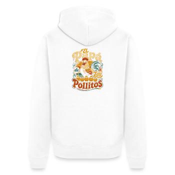 El Papo Pollitos Rooster - Unisex Premium Bio Zip Hoodie - Weiß - Hinten - Thijin (182cm)