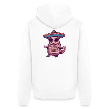 Sombrero drôle d’armadillo - Veste à capuche bio Premium Unisexe - blanc - Dos - Thijin (182cm)