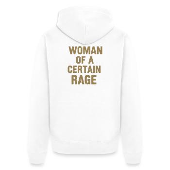 Woman with the best anger - Unisex Premium Organic Zip Hoodie - white - Back - Thijin (182cm)