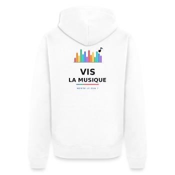 Vis La Musique ArcEnCiel - Veste à capuche bio Premium Unisexe - blanc - Dos - Thijin (182cm)