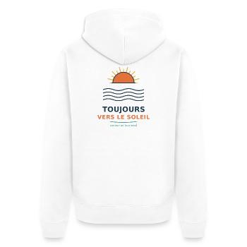 Toujours vers le soleil tournesol marin - Veste à capuche bio Premium Unisexe - blanc - Dos - Thijin (182cm)